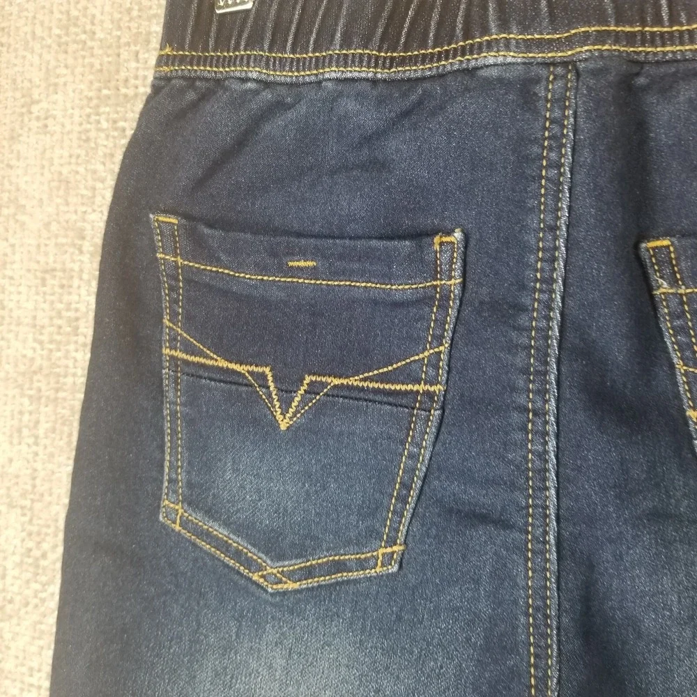 Guess Los Angeles Roll Cuff Jean Shorts Youth 12 Blue Denim‎ Zip Tie Waist EUC